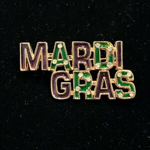 Mardi Gras Goldtone Enameled Pin